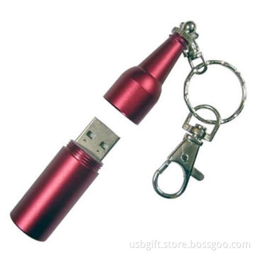 USB Stick Memory, 8GB Capacity, Metal Bottle Shape, for Promotional Gift
